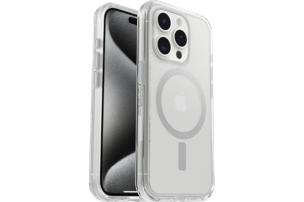 OtterBox Symmetry Clear för Magsafe skal för iPhone 15 Pro, stöttåligt, fallsäkert, skyddande tunt skal, testad till militärs