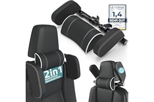 HNX HONAX HONAX® zagłówek samochodowy [certyfikowany] dla dzieci i dorosłych – nie są potrzebne żadne narzędzia. – poduszka pod kark, poduszka samochodowa, do spania podczas jazdy samochodem, poduszka podróżna,