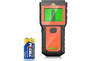 Detector Cables y Tuberias - Escáner Multifunción con Pantalla LCD y Alarma Sonora, Detector de Cables y Metales para Madera, Tuberías, Vigas y Cables de Corriente, Naranja