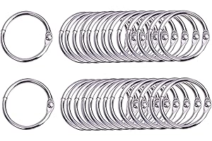 MILALOKO 50 anillas de metal para encuadernación de hojas para libros, anillos sueltos, llaveros