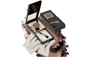 XXL LASHES Christian Faye, półpermanentny makijaż brwi, wodoodporny, odporny na ścieranie, do 24 godzin, w zestawie z 3 szablonami i dwustronnym pędzlem (Ash Brown)