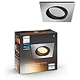 Philips Hue Milliskin White Ambiance Recessed Spotlight Extension [Square - Silver] with Bluetooth, Works with Alexa, Google Assistant and Apple Homekit, Aluminium