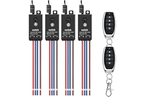 Meskliu Interrupteur sans fil 230V,3 Mini Relais radiocommandé Avec télécommande, AC 220V/230V/240V10A Commutateur a Distancesans fil,longue portée de 100m,Pour porte de garage,LED,store,lampe