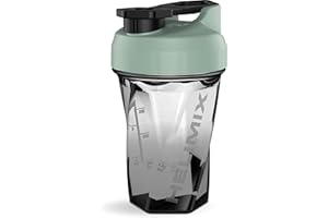 HELIMIX 2.0 Vortex Protein Shaker, 500 ml (20 oz) - Gourde Portable et Étanche pour Boissons Protéinées & Smoothies, Sans Bille, Compatible Lave-Vaisselle