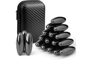 DILABNDA Neat Lot de 18 roches magnétiques ovales noires pour la maison, le bureau, la cuisine, l'artisanat, gadget magnétique, réfrigérateur