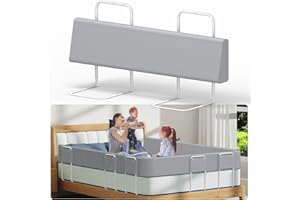 Kidsbuddy 100CM Barandilla Cama Niño,Barrera de Cama,Barrera de Seguridad para Niños,Protección contra Caídas,Altura Ajustable,Fácil de Instalar，Cama Niños Protección,1PCS,Gris