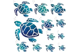 VIKSAUN 12 Decorativo para pared, pegatinas de tortuga marina, Pegatinas de Pared Vinilos decoración en casa, oficina, sala de estar, baño, aseo (12 Pcs)