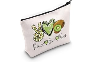 WZMPA Divertente Kiwi Sacchetto di Trucco Cosmetico Kiwi Regalo Amante della Pace Amore Kiwi Trucco Cerniera Sacchetto Sacchetto Della Frutta Amante Regalo, Kiwi della Pace