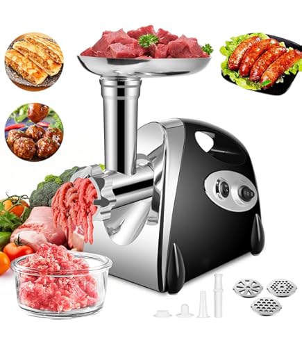 Zelmer ZMM4080B - Meat grinder, power 1900 W, DC motor, power 2.5 kg/min, metal wolf chamber, double knife, strainer: 3, 5, 8 mm, sausage attachment, white