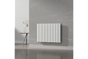 NEUHAUS [neu.haus] Termosifone da Parete Radiatore Design Riscaldamento ad Acqua Calda Termoarredo a Pannello Singolo con Elementi Tubolari 60 x 90 cm - Bianco