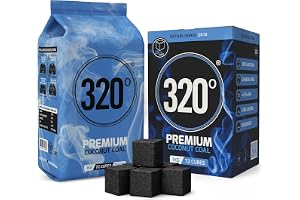 320° premium kokosnöt shisha kolkol (25 mm kuber) för Hookah BBQ 1 kg - 72 stycken