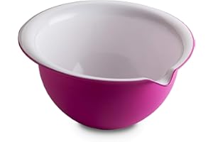 Omada Design bol mélangeur 25 x 23,5 x 13 cm (9,84 x 9,25 x 5,11 pouces), 2 l (70,3 fll oz), blanc à l'intérieur et coloré à l'extérieur, en antibactérien, ligne Sanaliving