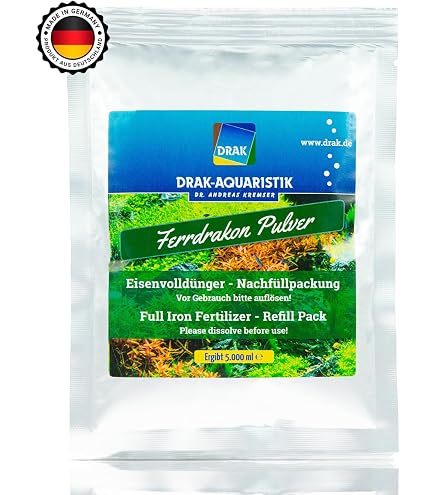 DRAK-Aquaristik Ferrdrakon Fertiglsung 1,0l Eisendnger Aquarium |  Aquarium Pflanzendnger hochkonzentriert | Flssig Dnger fr Intensive  Blattfrbung | Basis-Dngung fr Aquarienpflanzen Wachstum : Amazon.de:  Haustier