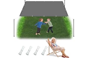 WGLF SUN Sun Shade Sail Rectangle 1.3 x 2.4 m(4.3 x 7.9ft) Waterproof Canopy Outdoor with Free Rope UV Block Weather-Resistant with Grommets Pes Sunshade for Yard Backyard Lawn Plant, Light Grey