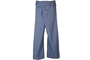 Guru-Shop, Tajskie spodnie rybackie z solidnej bawełny, spodnie do owinięcia, spodnie do jogi, jeden rozmiar, niebieski, rozmiar: jeden rozmiar, spodnie rybackie i spodnie do owijania