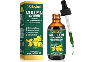 HEXIN Mullein Tropfen,Mullein Leaf Extract,Königskerze Extrakt,Mullein Leaf Drops,Königskerze Tropfen für Lungen,Vegetarisch - 60ml
