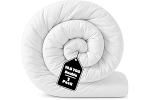 ml MassAri Limited Double Size Duvet 16.5 Tog | Extra Warm & Cosy Winter Duvets for Cold Nights | Made in UK Quilt | Soft Touch Cover, Anti-Allergy, Breathable & Lightweight Duvet (Double, 200x200cm)