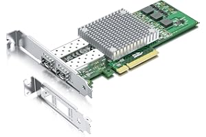 10GTEK 10Gb PCI-E Nic Tarjeta de Red Network Card, con Broadcom BCM57810S Chipset, Dual SFP+ Puerto, PCI Express Ethernet LAN Adaptador Compatible con Windows Server/Windows/Linux/VMware