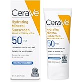 Cerave%100 Mineral G&uuml;neş Koruyucu SPF 50 | Hassas Ciltler i&ccedil;in &Ccedil;inko Oksit ve Titanyum Dioksit ile Y&uuml;z G&uuml;neş Koruyucu | 2,5 o