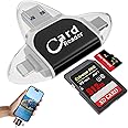 Mineup Multi-Port 4 in1 Universal SD TF Card Reader, SD/Micro SD Memory Card Reader for Android Phone Computer IOS Windows, USB 3.0 External Card Readers, Micro SD Card Camera Memory Card Reader,BK