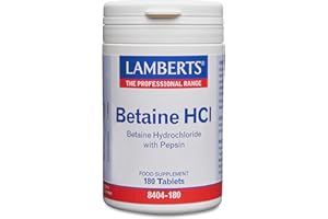 Lamberts Betaína HCl 324mg Pepsina 5mg - 180 Tabletas