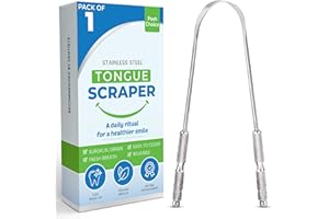 POSH CHOICE Tongue Scraper for Adults | Premium Stainless Steel Oral Care Tools | Effectively Reduce Bad Breath | Durable Dental Tools for Men and Women | Tongue Cleaner