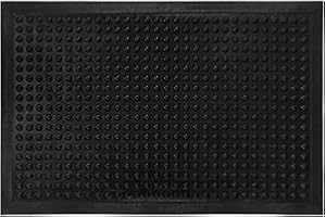 ANRO Esterilla antifatiga, 60 x 90 cm, alfombrilla de trabajo ergonómica, alfombrilla de goma granulada, antideslizante, color negro