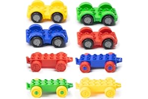 Mirthben 8 Stück Multifahrzeug Bausteine Set, kompatibel mit DUPLO, Bausteine Set Spielzeug Starterset für Kinder ab 3 Jahren, Zahlenzug & Spielzeugzug