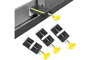 JEAL23 Pack 3 PCS Cierre Ventana Corredera | Cerradura Puerta Corredera de Aluminio | Seguridad Ventanas Niños (NEGRO)