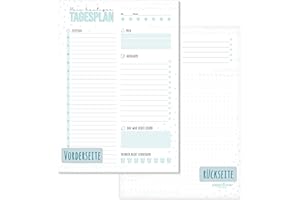 ‎HÄFFT paper&you® A5 Tagesplaner Block "Mint" 50 Blatt - Daily Planner mit To-do-Liste, Zeitplan, Prios, Tages-Highligt und mehr - nachhaltig & klimafreundlich