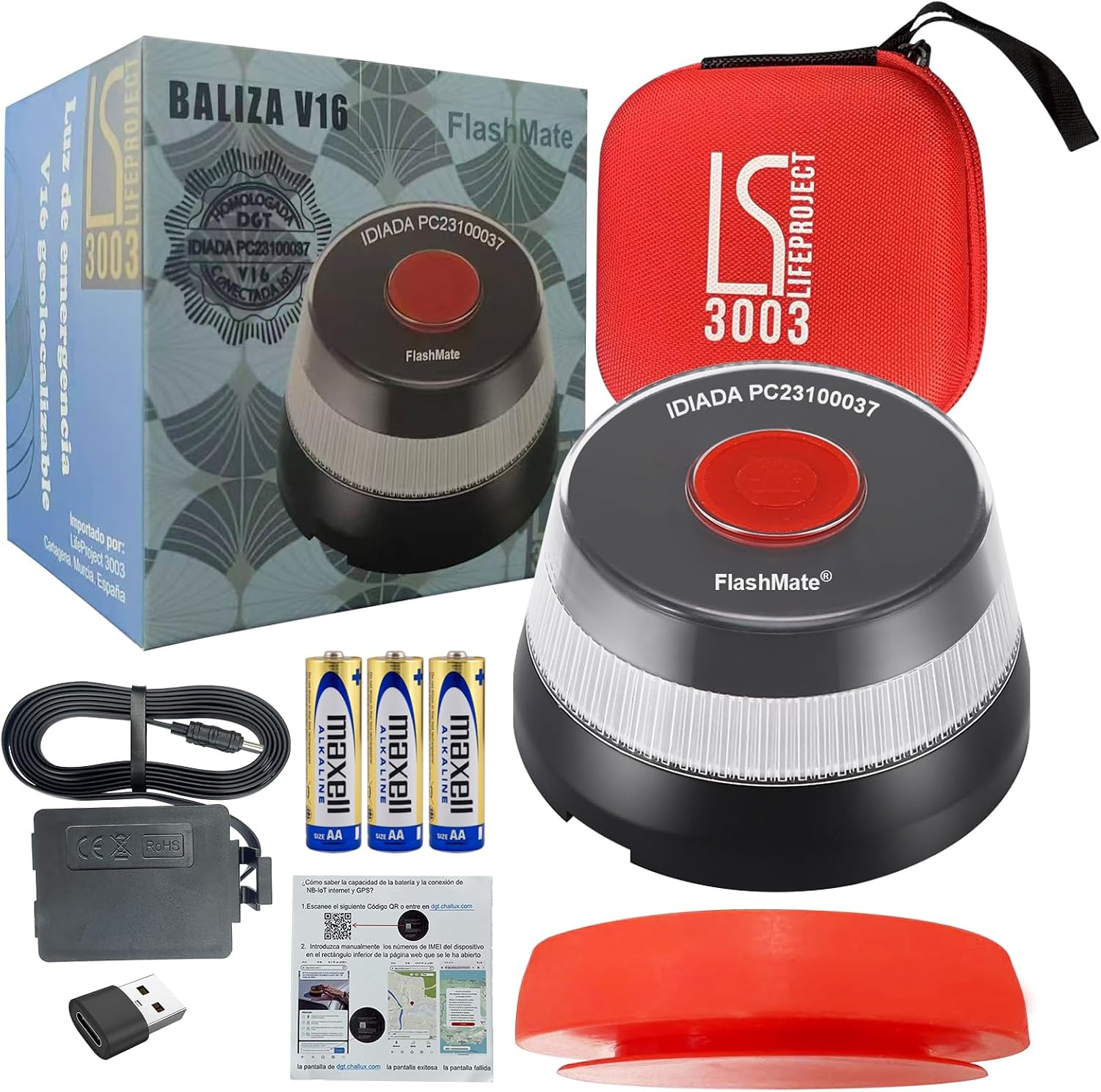 LifeProject3003 - Baliza v16 geolocalizada, v16 homologada dgt geolocalizacion 3.0, Baliza v16 homologada dgt con geolocalizador