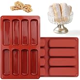 2 Rectangular Silicone Moulds with 8 Cavities for Cereal Bars, Cakes, Cupcakes and Cakes &ndash; Baking Mould for Baking Bars