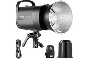 NEEWER S101-400W PRO Strobe Flash Light with 2.4G Trigger 150W Modeling Lamp 400Ws GN65 5600K Bowens Mount Reflector S1/S2 Mode Silent Fan Compatible with QPRO for Studio Product Portrait Photography
