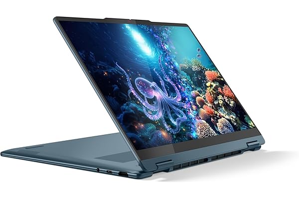 Lenovo Yoga 7 2-in-1 14AKP10 - Ordinateur Portable 2-en-1 14'' OLED Tactile Copilot+ (AMD Ryzen AI 7 350, RAM 16Go, SSD 1To, AMD Radeon 860M, Windows 11 Home) Clavier rétroéclairé AZERTY - Tidal Teal