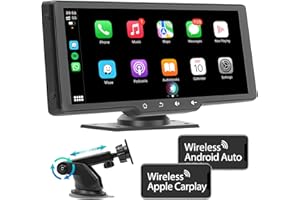 WSRADIOKITS Senza Fili Autoradio Wireless Carplay&Andriod Auto, Schermo per Auto con 10.26 Pollici Touchscreen Monitor,Auto Stereo Radio con BT/AUX,Mirror Link,Navigatore GPS,Assistente Vocale,Airplay