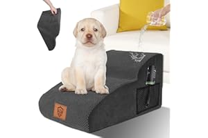 Zvonema ZNM Escalier étanche pour animaux de compagnie, 2 marches avec housse lavable, échelle amovible pour animaux de compagnie, envoi de 60 rouleaux de rouleaux de peluches