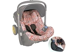UKJE Protective Car Seat Stroller Cover Compatible with Doona Car Seat - Protector, Cotton, Seat Liner - Newborn Car Seat Accessories - Easy to Clean - Easy to Install (Pink Flowers)