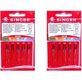 Singer 2 Packs Needles 2020 823R Universal Assortment for Cotton Fabrics 130/705 H 70-80-90-100