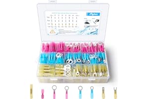 Flytuo 250PCS Solder Seal Wire Connectors Kit - Heat Shrink Butt Connectors with Waterproof Insulation, Ideal for Automotive, Marine and Truck Electrical Splicing