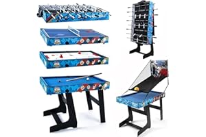‎HLC HLC 5 in 1 Multifunknierte Tischspiel, Multifunktionstisch Spieltisch, Tischkicker|Tischtennis|Air Hockey|Billard|Basketballspiel.