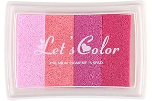 YPSelected Craft Ink Pad Inkpad for Paper Wood Fabric for Rubber Stamps Finger Painting (Multi Colored Pink)
