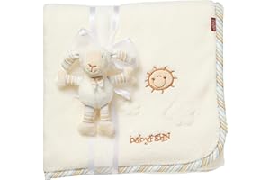‎FEHN Fehn Kuscheldecke Schaf - Kuschelige Schmusedecke als Babydecke - Schmusetuch & Krabbeldecke für Kinderwagen und Babyschale - optimales Schnuffeltuch und Erstlingsdecke - Für Babys ab 0+ Monaten