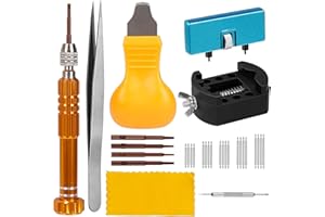 AOKITO Narzędzie do wymiany baterii zegarka, narzędzie do otwierania koperty zegarka, śrubokręt do naprawy zegarmistrza, zestaw narzędzi zegarmistrzowskich, narzędzie do otwierania obudowy zegarka