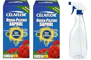Celaflor Rosen-Pilzfrei Saprol Konzentrat 500 ml (2 x 250 ml) + Laubner Sprühflasche (500 ml) Mittel Gegen Rosenkrankheiten Rost, Echter Mehltau und Sternrußtau