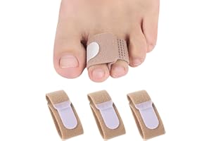 AYNKH 3 cintas para dedos de dedos, vendas acolchadas de tela para dedos de los pies, protectores de dedos para articulaciones de dedos dislocadas hinchadas atascadas