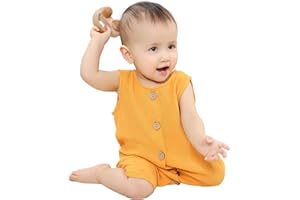 HAHASHOW Mono Verano con Botones Sin Mangas Unisexo Bebé Recién Nacido 100% Algodón para Niños y Niñas Multicolor, 0-24 Meses
