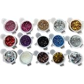 Epoksi Re&ccedil;ine 15 Adet Glitter Sim Set Tırnak S&uuml;sleme Seti Kalıcı Oje Holografik Karışık SET A6