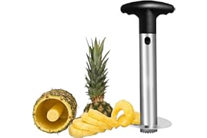 BSTOCKES Pineapple Corer and Slicer, Pineapple Cutter, Rings Cutting, Wedge Knife for Pineapple, Stainless Steel, Thicker Sharp Blade, Easy to Clean, Anti-Slip Detachable Handle