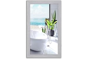 ‎RAMIX Spiegel MIT Rahmen 32 GRÖßEN 90/60cm, 60/90cm, 12 Farben Rahmen, Handgefertigte, breiter fester Rahmen, Stabiler Rückwand, Rahmenleiste: 60x20mm, Farbe: Loft-Stil aus Beton