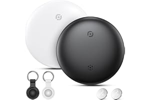 FUYAOSC Air Tracker Android oder iOS, 2 PCS Android Smart Tracker Schlüsselfinder Key Finder Kompatibel mit iOS Find My/Google Find Hub, Bluetooth Key Smart Tracker für Schlüssel,Gepäck (Schwarz und Weiß)